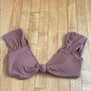 Aerie Knot Front Ribbed Bikini Top